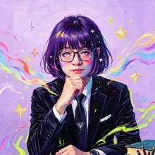 高饱和丙烯插画少女