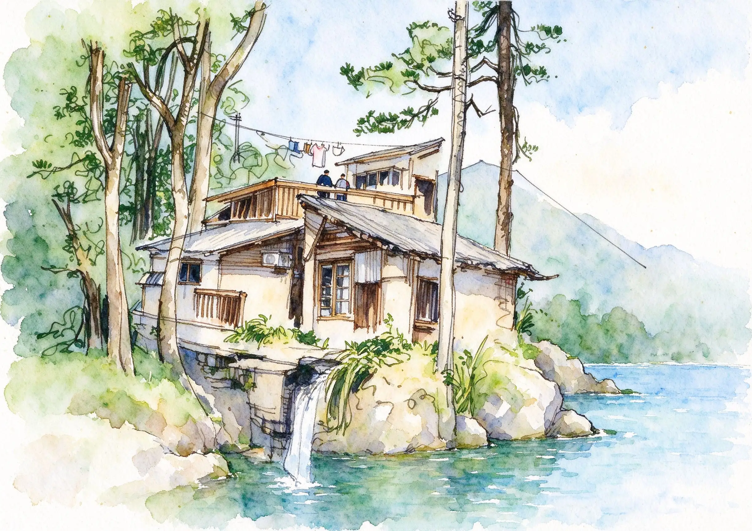 水彩_庐山林间叠层民居.webp