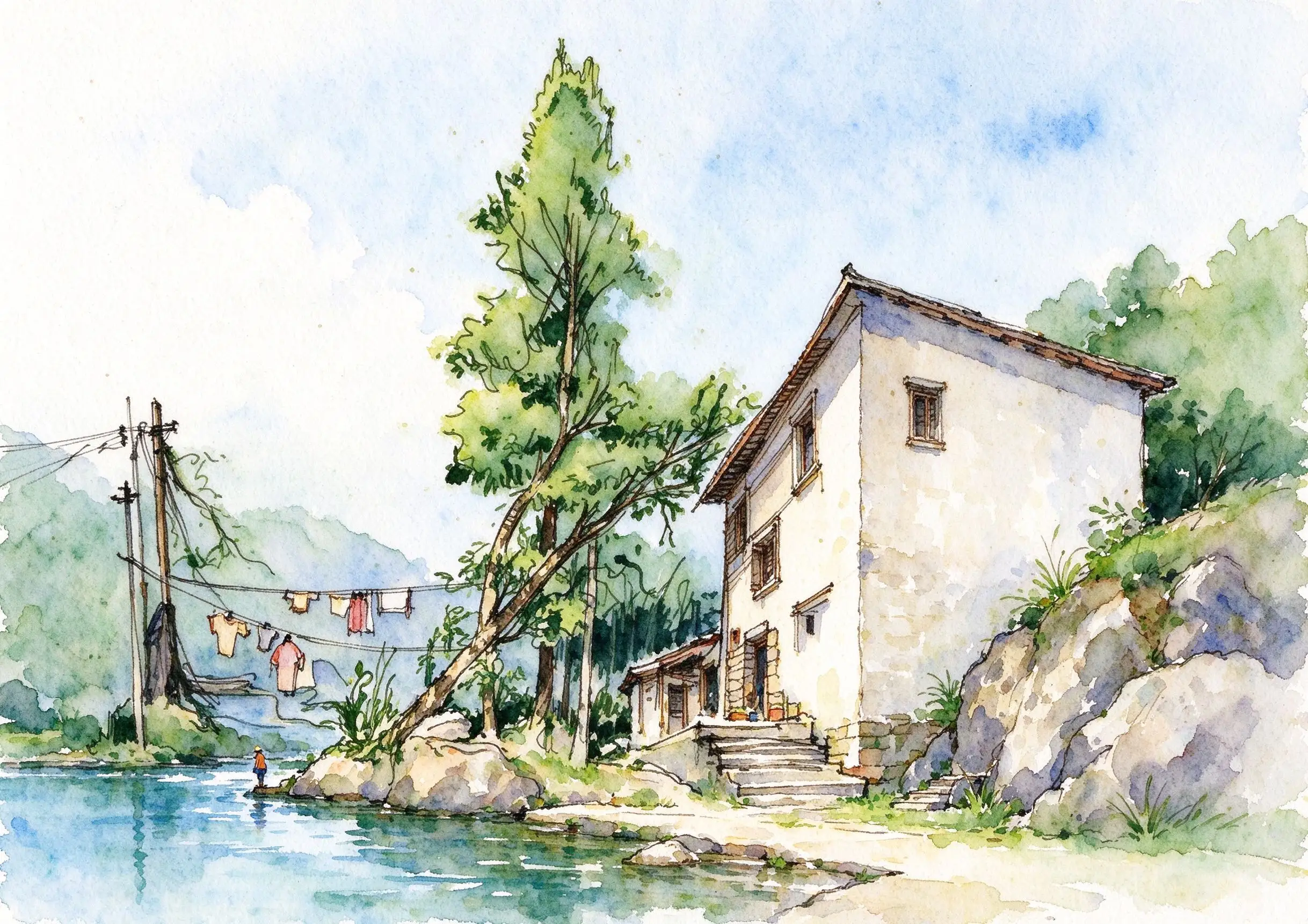 水彩_水岸晾衣斜顶屋.webp