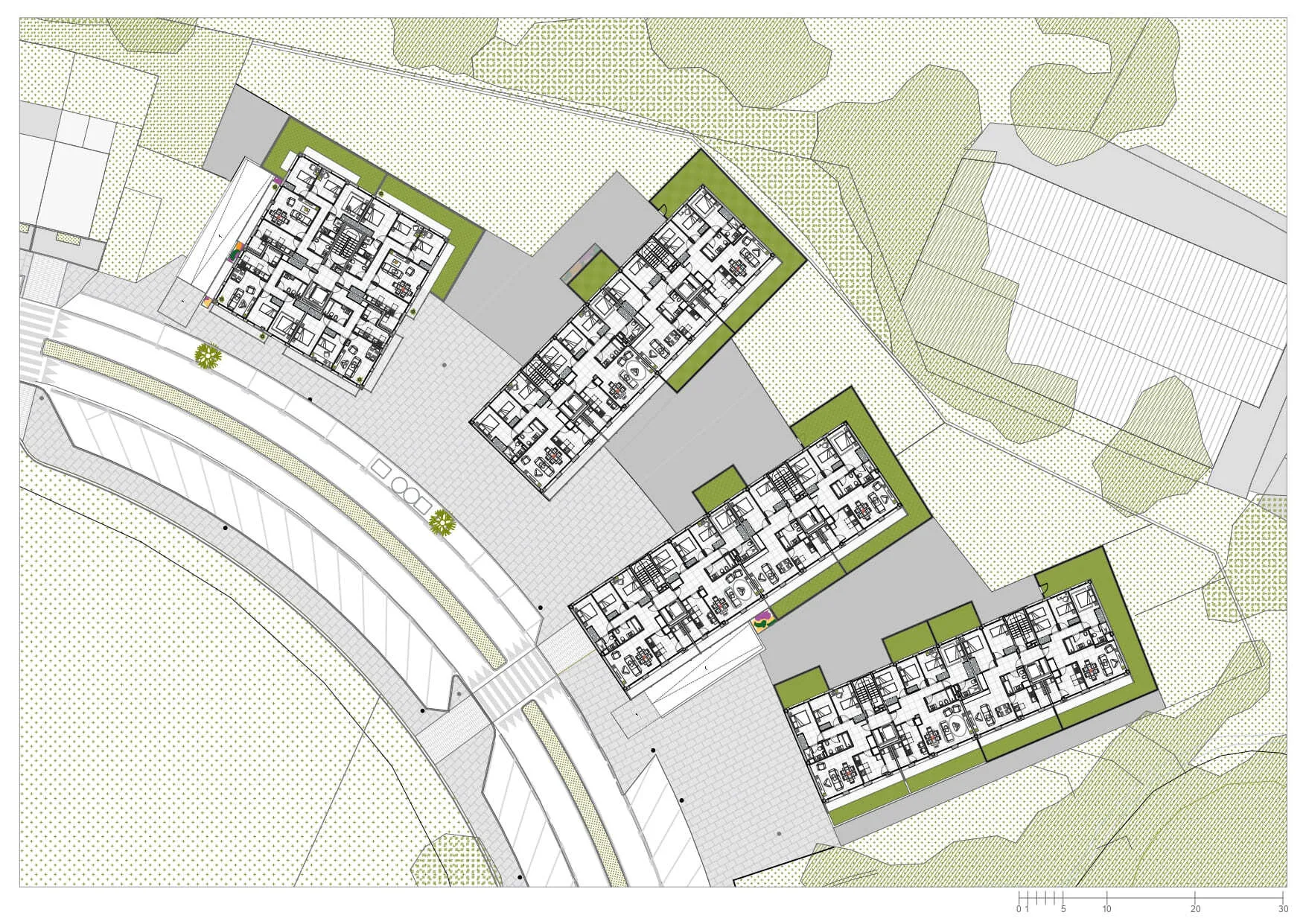 4栋建筑，74套公共推广住宅，位于庞特维德拉 Valdecorvos Díaz y Díaz Arquitectos_.webp