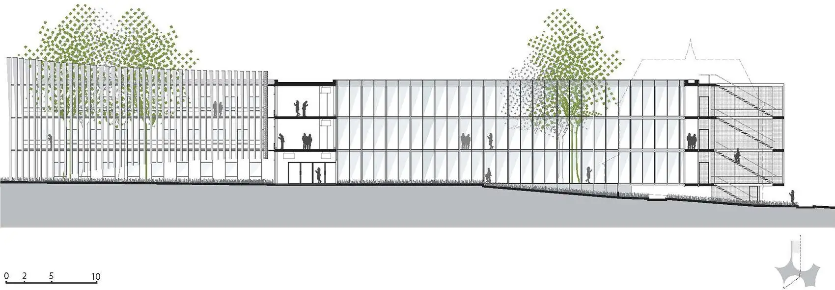 与树共生的银色办公楼，法国 Atelier du Pont_20.webp