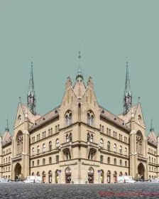 Zsolt Hlinka的拼贴照片塑造完美对称地布达佩斯建筑_4265_7